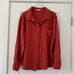 Given Kale Long sleeve, button down Linen Top Shirt